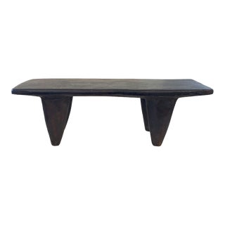 African Carved Wood Senufo Table/Stool 27" W For Sale