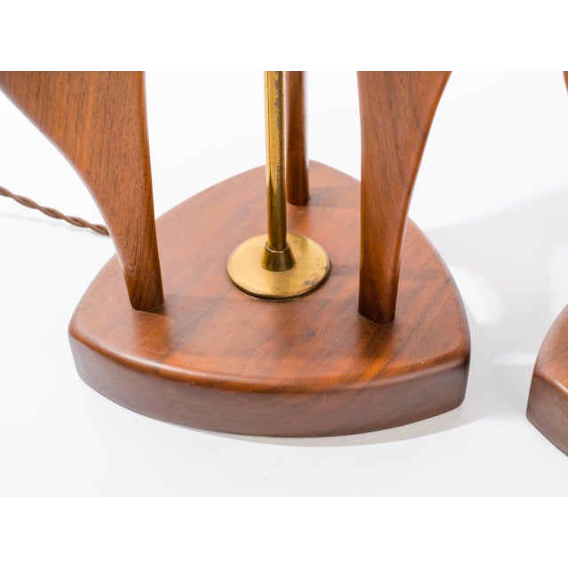 1950s Midcentury Sculptural Teak Lamps For Sale - Image 5 of 9