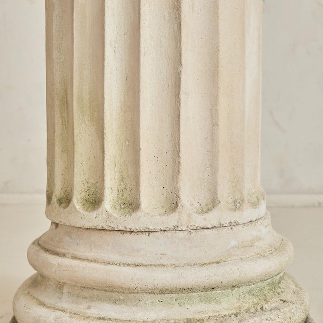 1960s French Fluted Stone Pedestal, 1960s For Sale - Image 5 of 11