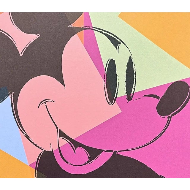 1986 Carnegie Museum of Art After Andy Warhol "Mickey Mouse colored" Lithograph Portrait signed numbered print, stamp...