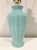 Mid-Century Modern 1980s Ribbed Turquoise Ceramic Table Lamp For Sale - Image 3 of 7