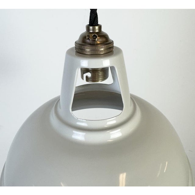 Industrial Vintage Industrial Beige Painted Ceiling Lamp For Sale - Image 3 of 17