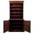 An impressive early 20th-century English tall open bookcase, finely crafted from mahogany and combining substantial open...