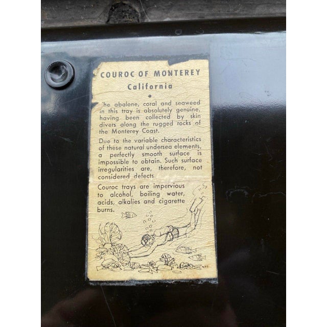 Vintage Couroc of Monterey Turquoise Angel Fish Tray With Genuine Abalone and Seaweed Inlay For Sale - Image 14 of 14