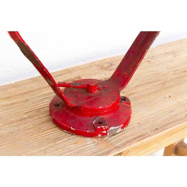 19th Century Antique Industrial Red Ship Lantern For Sale - Image 5 of 10