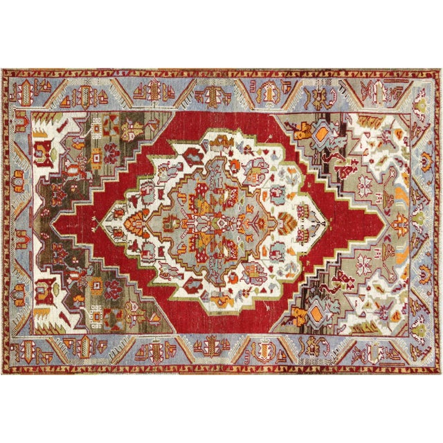 1960s Turkish Oushak Rug For Sale In Los Angeles - Image 6 of 6