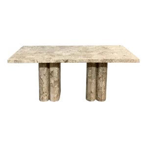 Vintage 1980s Postmodern Vintage Marble Dining Table