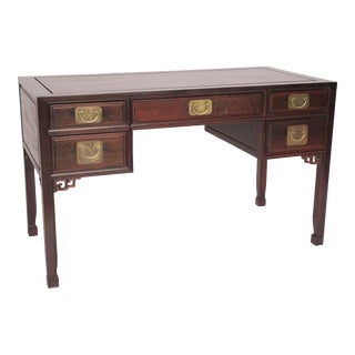 Chinese Teak Wood Desk For Sale