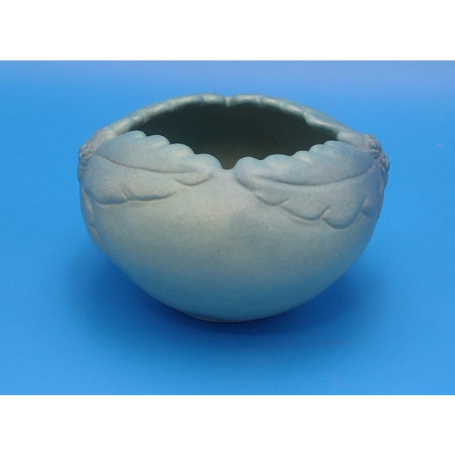 Van Briggle Pottery Acorn & Oak Leaf Matte Vase in Turquoise Blue Description: This exquisite Van Briggle Art Pottery vase...