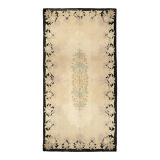 Oversized Vintage Hooked Floral Wool Runner by Rug & Kilim, 1950-1959 For Sale