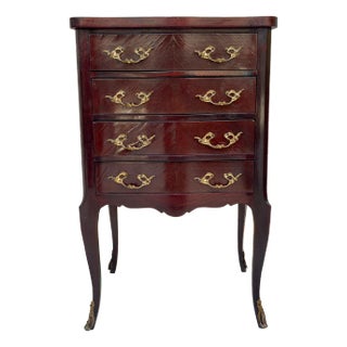 Early 20th Century Wood and Bronze Side Table, 1940s For Sale