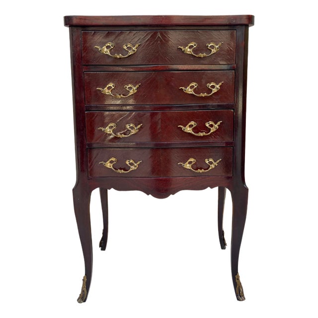 Early 20th Century Wood and Bronze Side Table, 1940s For Sale