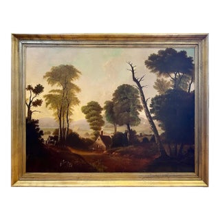 19th Century American Landscape Painting in Style of George Caleb Bingham For Sale