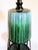 Mid-Century Modern 1950s Mid-Century Modern Atomic Wrought Iron Hairpin Tripod Green Teal Ceramic Table Lamps - Pair For Sale - Image 3 of 6