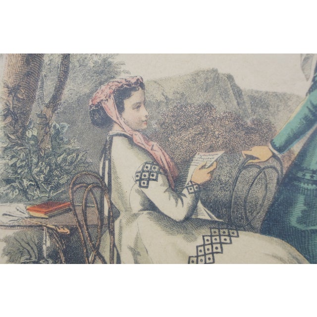 2 Antique La Mode Illustree Fashion Etching Prints Leroy Paris France 11" For Sale - Image 9 of 12
