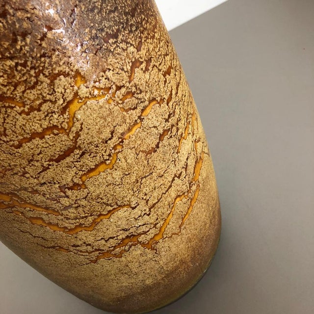 Ceramic Large Pottery Fat Lava Multi-Color 284-47 Floor Vase attributed to Scheurich, 1970s For Sale - Image 7 of 17