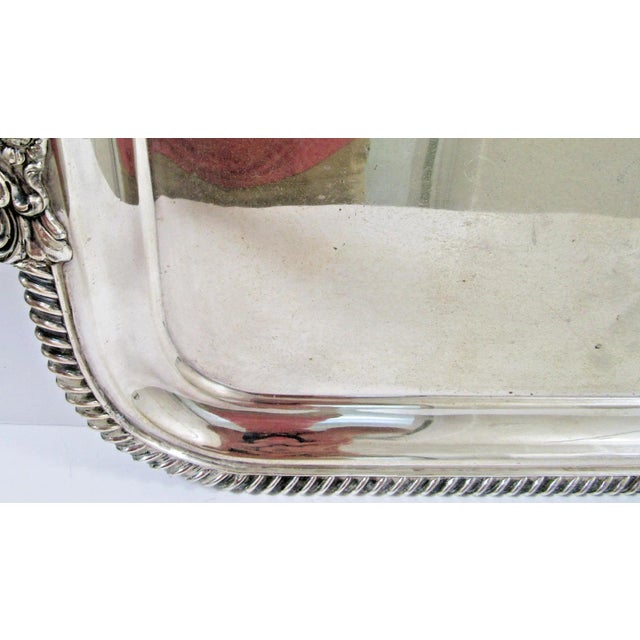 Late 19th Century Old Sheffield Rectangular Butler Tray Gadrooned Edge 1840s For Sale - Image 5 of 10