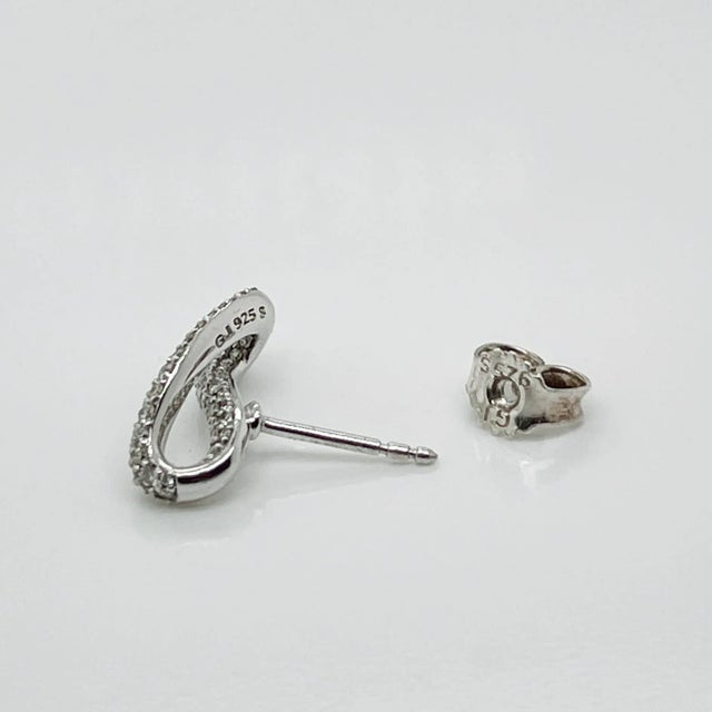 Vintage Georg Jensen Diamond & Sterling Silver Infinity Earrings - 2 Pieces For Sale - Image 9 of 12
