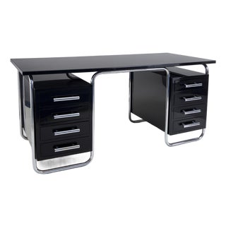 Bauhaus Writing Desk in Chrome by M. Breuer for Thonet, Czech, 1930s For Sale