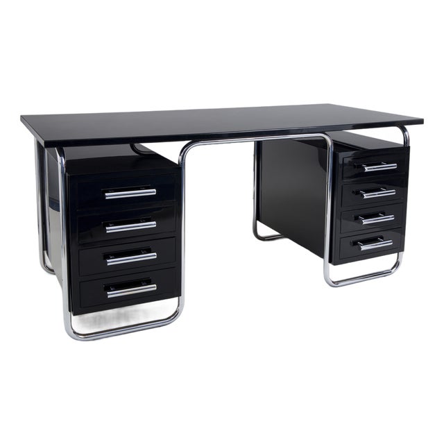 Bauhaus Writing Desk in Chrome by M. Breuer for Thonet, Czech, 1930s For Sale