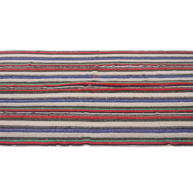 Traditional Striped Vintage Decorative Kilim Rug For Sale - Image 3 of 6