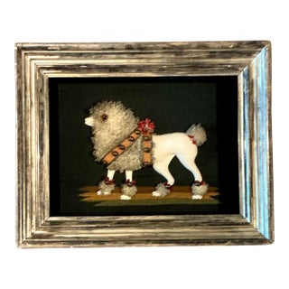 Vintage Hand Embroidered Poodle For Sale