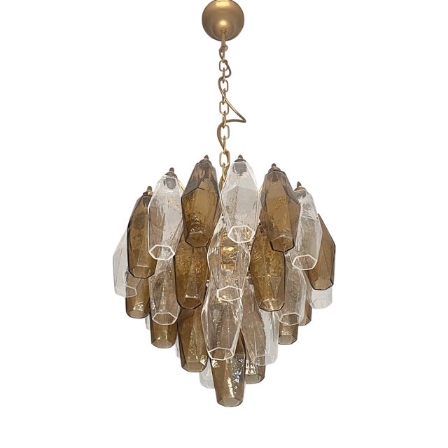 Murano Poliedri Chandelier by Carlo Scarpa, 1990s For Sale