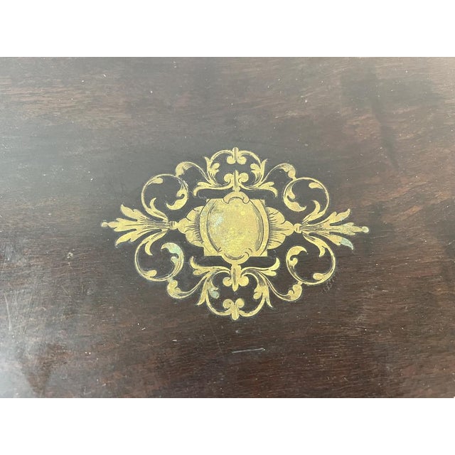 Napoleon III Side Table in Walnut and Brass For Sale - Image 6 of 15