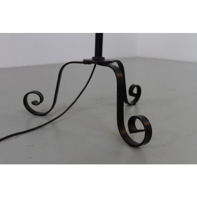 Art Deco Danish Tripod Floor Lamp in Wrought Iron, 1940s For Sale - Image 14 of 18