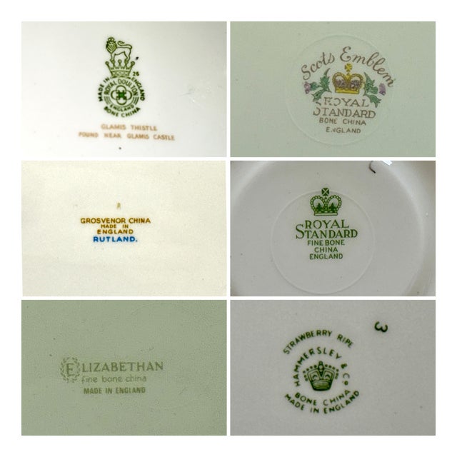 Mid 20th Century 12 English Fine Bone China Salad / Dessert Plates For Sale - Image 9 of 10