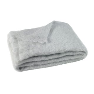 Silver Brushed Mohair Throw