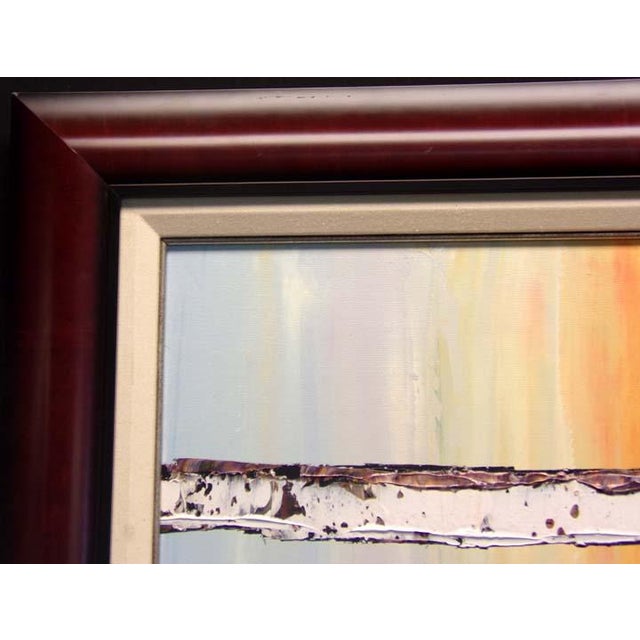 "Purple Range" framed Original Acrylic Painting on Canvas by Maya Eventov Hand Signed by the Artist museum mounted, matted...