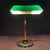 Metal Banker Table Lamp in Polished Brass with Satin Green Glass Shade, 1970s For Sale - Image 7 of 16