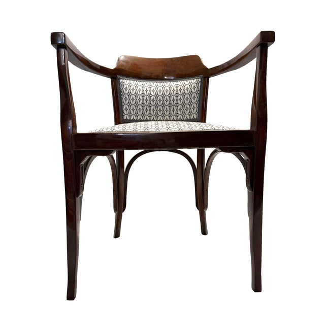 Set of Vienna Secession Armchair with Ottoman by Josef Hoffmann, 1890s For Sale - Image 3 of 18