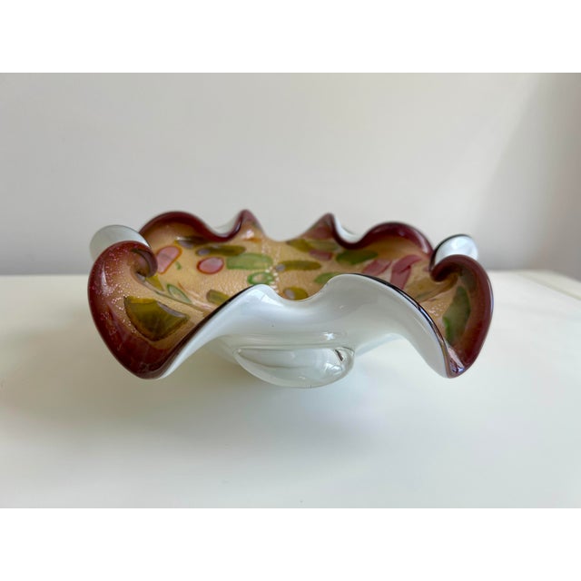 Mid-Century Modern Vintage Mid-Century Modern Murano Art Glass Bowl, Dino Martens For Sale - Image 3 of 12