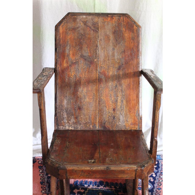 Wood 1940s Hand Carved and Handmade Rustic Rocker For Sale - Image 7 of 18