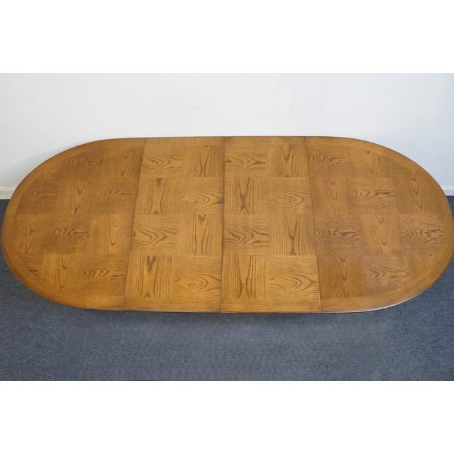 DREXEL FURNITURE Bishopgate Collection Solid Walnut English Tudor Style 104" Oval Dining Table 160-336 29.5" High 64" Wide...