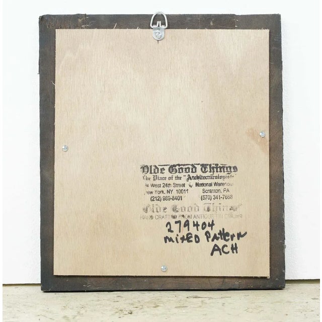 2020s 21st Century Handcrafted Mixed Black Silver Antique Tin Ceiling Wall Mirror For Sale - Image 5 of 6