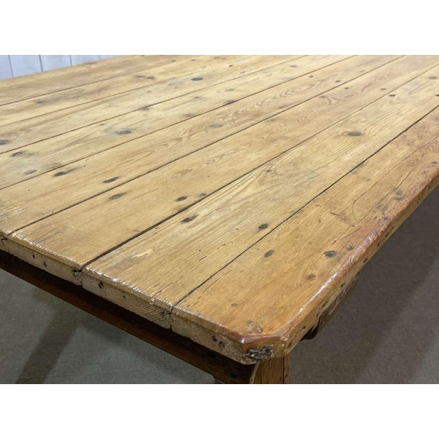 Farmhouse Table in Fir, Elm and Chestnut, Early 20th Century For Sale - Image 5 of 17