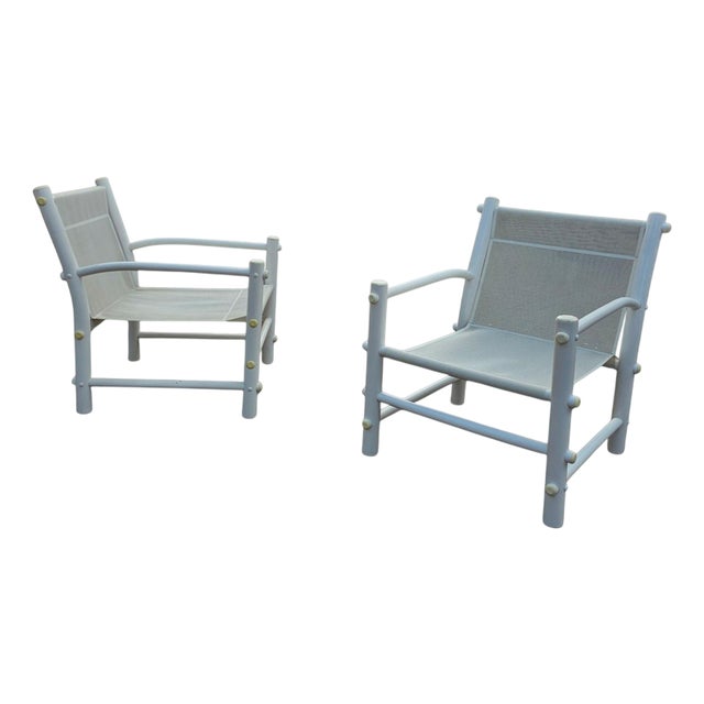 PVC Pipe Mesh Indoor or Outdoor Chairs, 1970s, Set of 2 For Sale