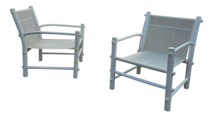 PVC Pipe Mesh Indoor or Outdoor Chairs, 1970s, Set of 2