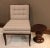 Custom armless chair in the styling of Robsjohn-Gibbings Widdicomb slipper side chair, custom tufted in the style of...