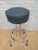 Textile Vintage Industrial Swivel Bar Stools Newly Reupholstered in a Charcoal Wool - 3 Piece Set For Sale - Image 7 of 8