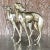 Vintage Boho Monumental White Brass Standing Dogs - a Pair For Sale - Image 4 of 10