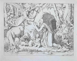 Josef Ritter Von Führich, The Life and Death of Saint Genoveva, Original Etching, 1830