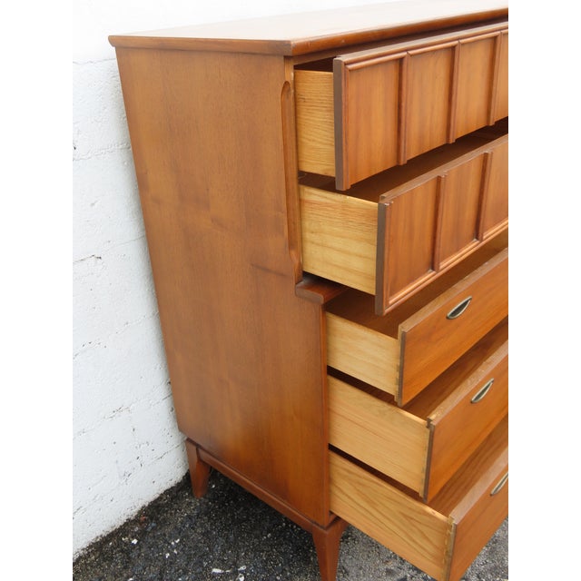 Kent Coffey Kent Coffey Parkway Mid Century Modern Tall Chest of Drawers Highboy 6386 For Sale - Image 4 of 16