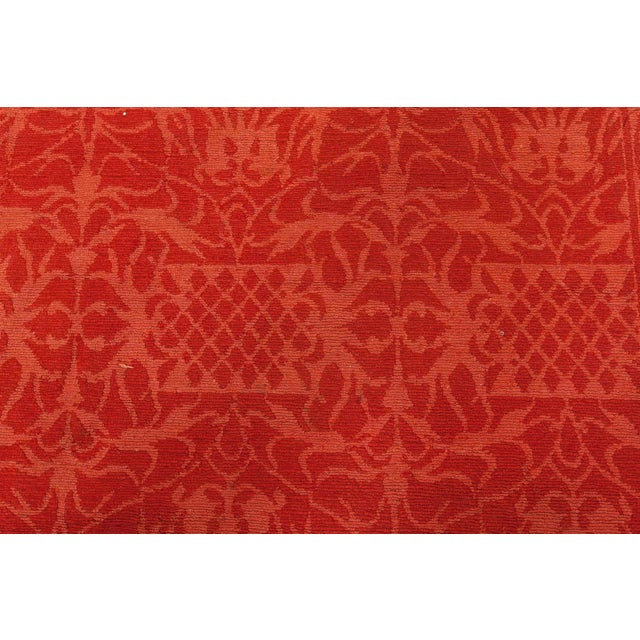 Asian Modern Tibetan Red Floral Handmade Wool Rug by Doris Leslie Blau For Sale - Image 3 of 5