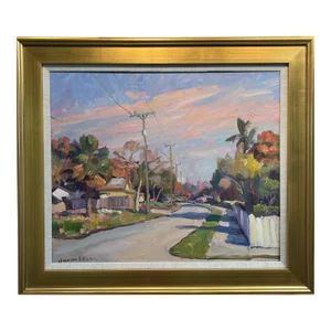 "North on 4th" Contemporary Impressionist Neighborhood Scene Oil Painting by James P. Kerr