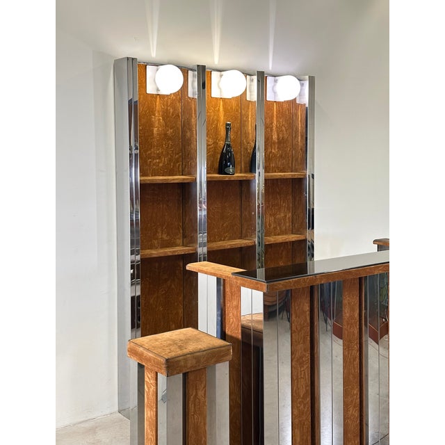 Vintage Steel Bar Cabinet and Stools, 1970s, Set of 4 For Sale - Image 17 of 18