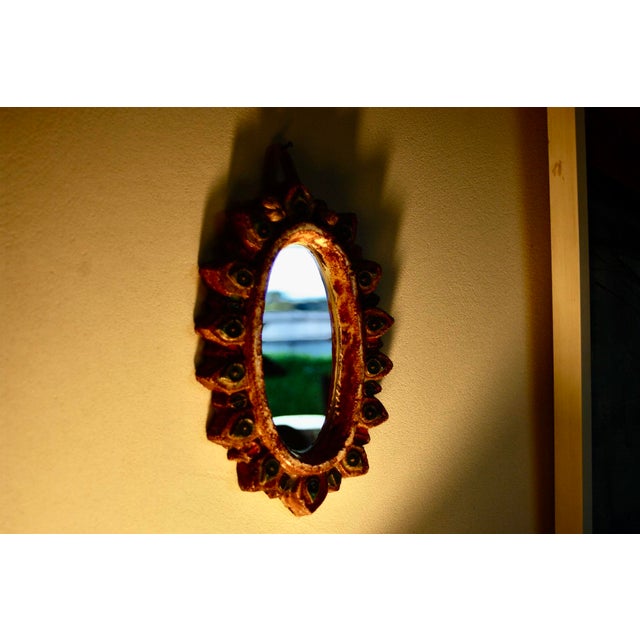 1950s Cabochon Mirror by Georges Pelletier for La Roue Vallauris, 1950 For Sale - Image 5 of 11